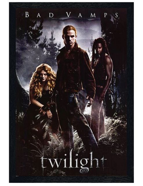 Image of Twilight Black Wooden Framed Bad Vamps Poster