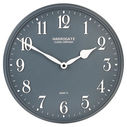 Image of Tesco Resin Wall Clock Dia. 30cm, Dark Grey