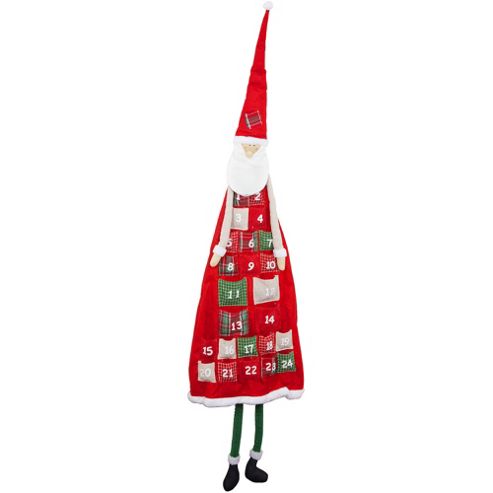 Image of Extra Large Hanging Father Christmas Fabric Advent Calendar