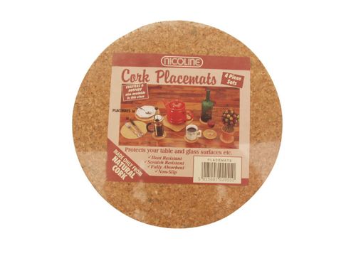 Image of Nicoline Rct Placemats Rnd Cork 20cm X4