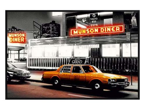 Image of New York City Gloss Black Framed Munson Diner Poster