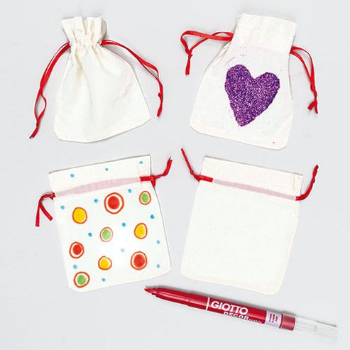 Image of Mini Fabric Drawstring Bags (pack Of 6)