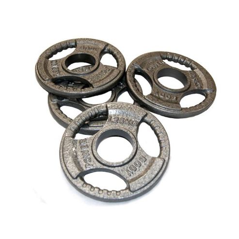 Image of Body Power Tri-grip Cast Iron Olympic Discs - 1.25kg (x4)