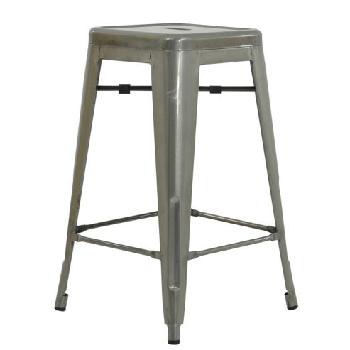 Image of Xavier Pauchard Low Natural Metal Tolix Style Stool