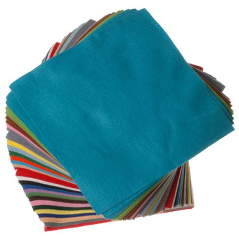 Image of Felt Sq Asst Colours - 100 Pk