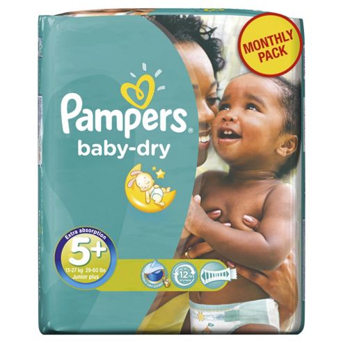 Image of Pampers Baby Dry Size 5+ Monthly Pack - 132 Nappies