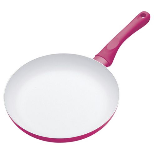 Image of Colourworks Ceramic Frying Pan, 24cm, Pink