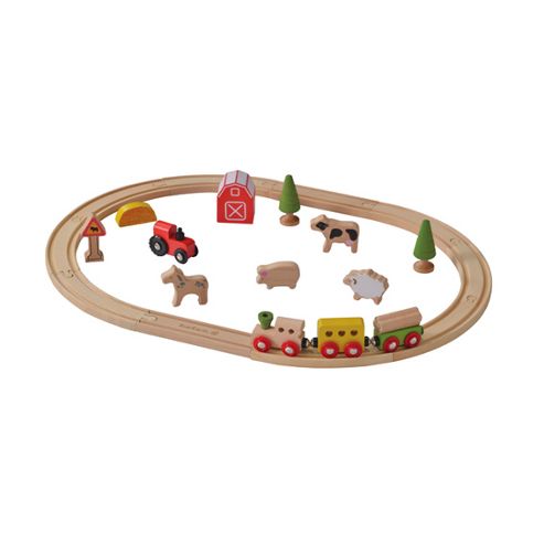 Image of Everearth 25 Pcs Farm Train Set 36m+