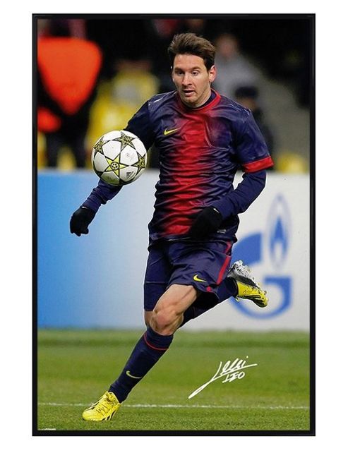 Image of Barcelona Football Club Gloss Black Framed Lionel Messi Bfc Poster