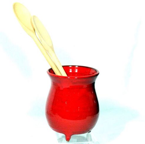 Image of Cookware Essentals Terracotta Utensil Jar In Red
