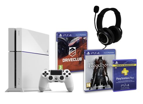 Image of Ps4 (white) With Bloodborne, Driveclub, Gp3 Headset, Psplus (3mth)