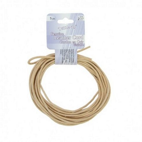 Image of Leather Cord 2mm Round Natural 5yds