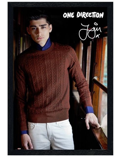Image of Black Wooden Framed One Direction Zayn Malik Poster