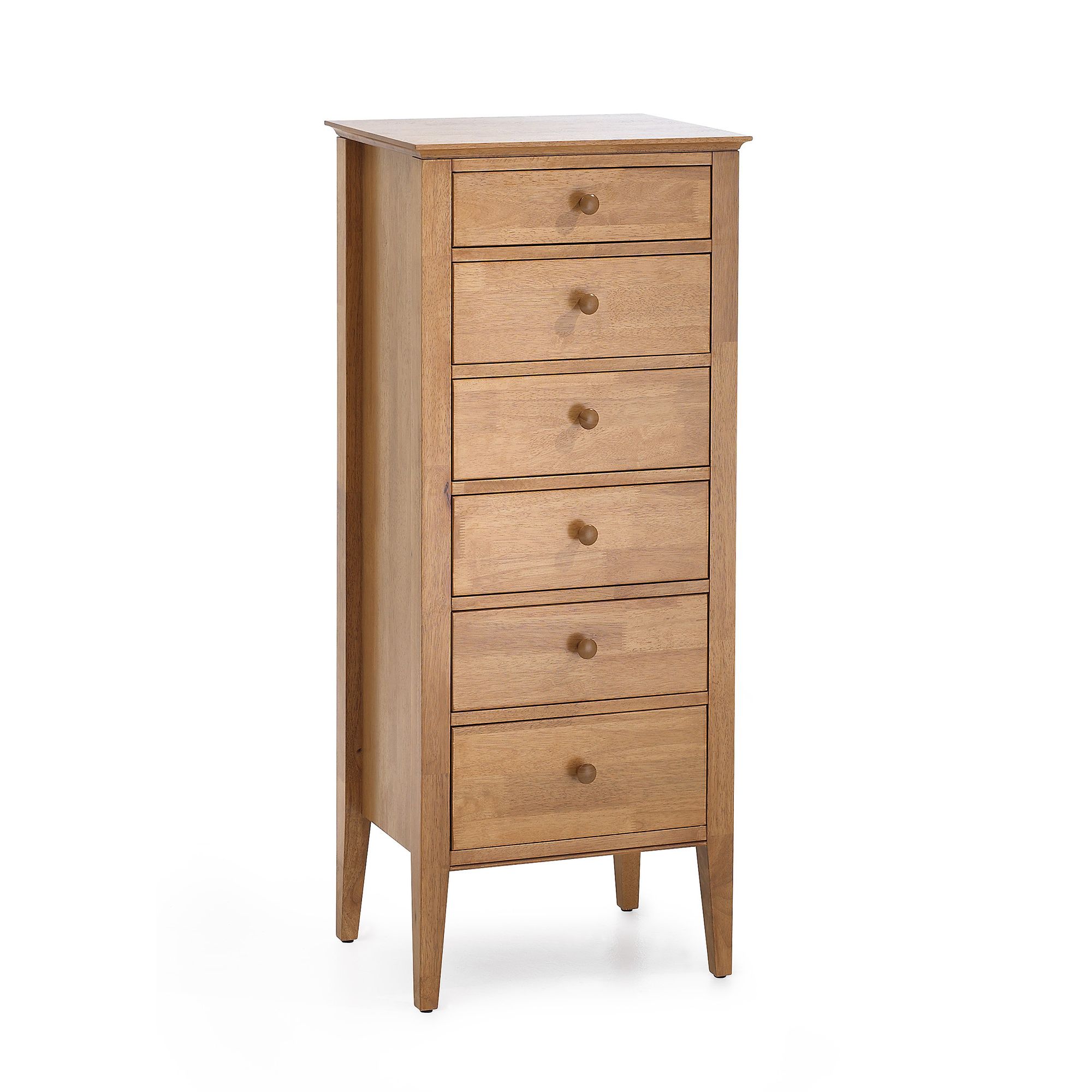 Serene Furnishings Grace 6 Drawer Wellington Tallboy Chest - Golden Cherry at Tesco Direct