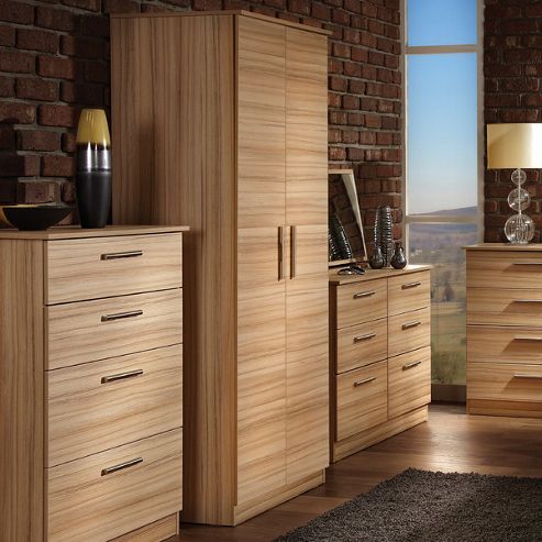 Image of Welcome Furniture Contrast Tall Plain Wardrobe - Cocobola