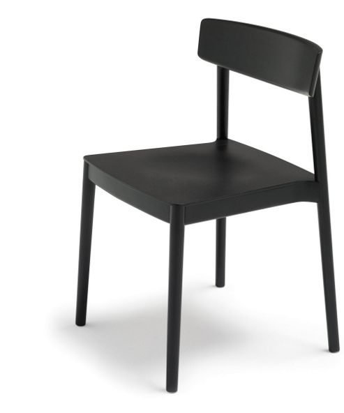 Image of Andreu World Smart Side Chair - Wood-dark Walnut - Fabric Field-grey