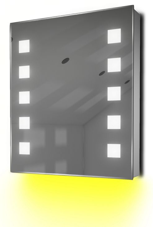 Image of Ambient Bathroom Mirror Cabinet With Sensor & Internal Shaver Socket K130y