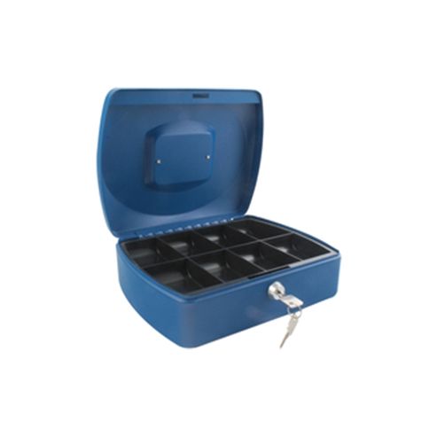 Image of Q Connect 10 Inch Cash Box Blue