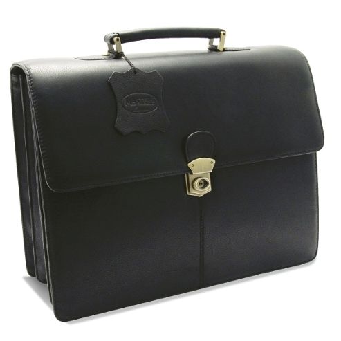 Image of Monolith Leather Briefcase Black 3193