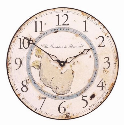 Image of Roger Lascelles Clocks Pears Of Provence Wall Clock