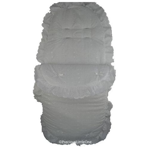 Image of Cuddles Collection Broderie Anglais Footmuff (white)