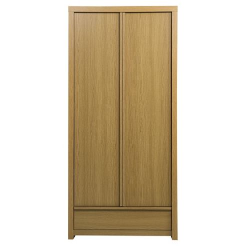 Image of Tribeca Double Wardrobe With Drawer, Oak