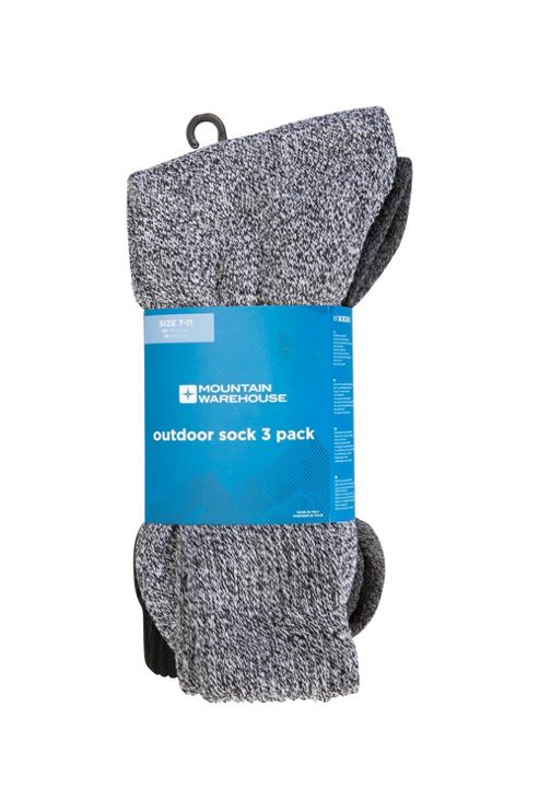 Image of Outdoor Sock 3 Pack - Black
