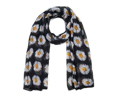 Image of Black And White Summer Daisy Scarf