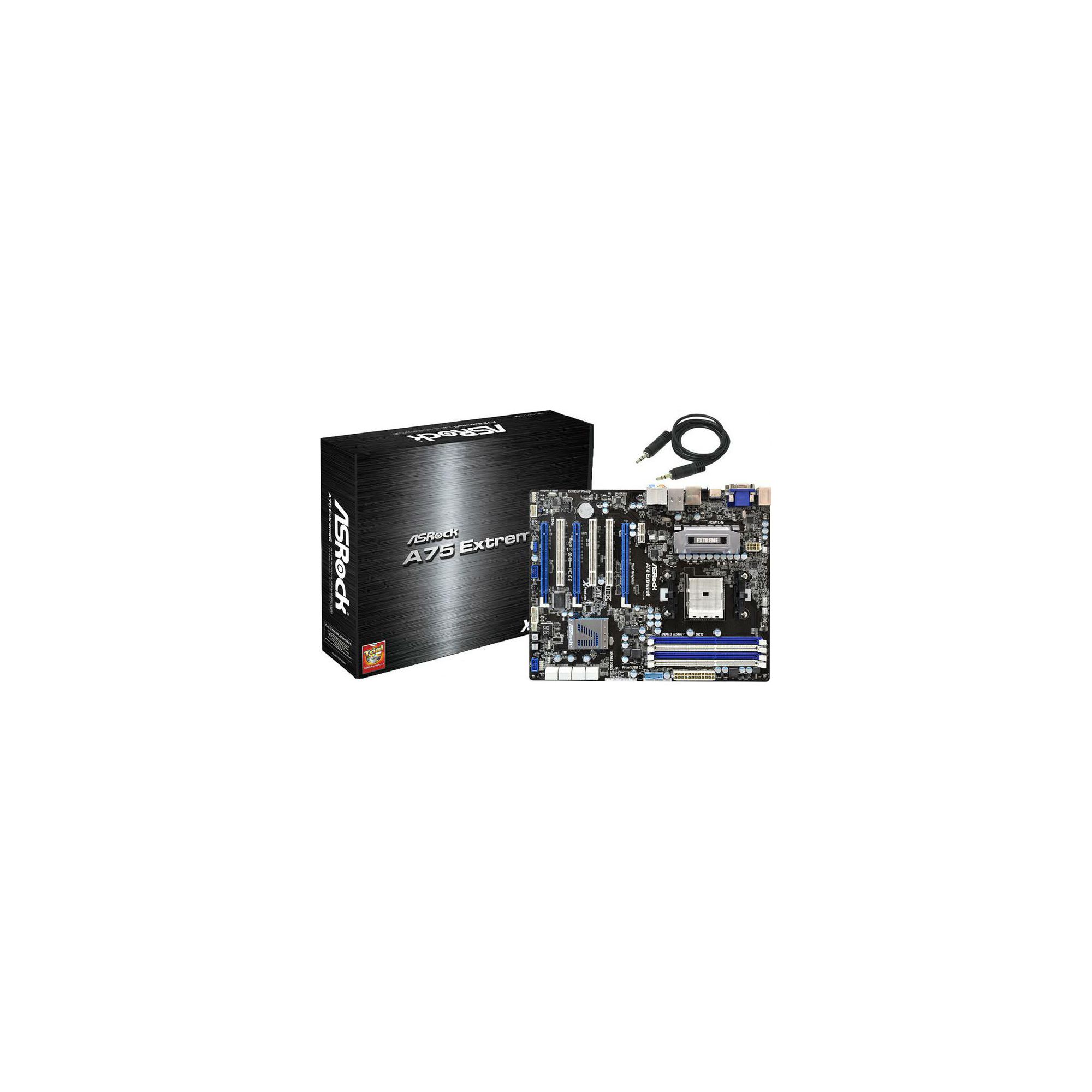 ASRock A75 Extreme6 Motherboard Socket FM1 AMD A75 FCH Hudson-D3 ATX RAID Gigabit LAN