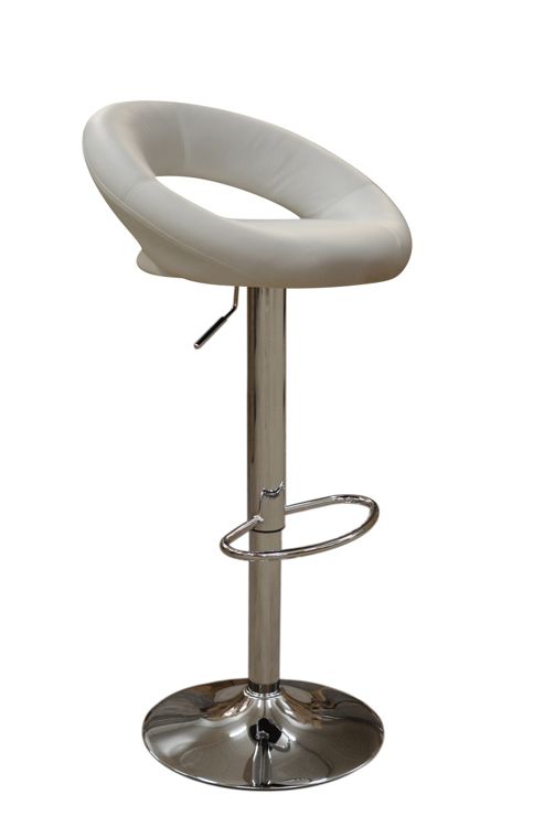 Image of Eclipse White Faux Leather Swivel Bar Stool