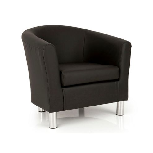 Image of Ultimum Lifestyle Dawlish Faux Leather Tub Chair - Black