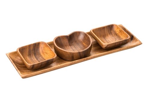 Image of Premier Housewares Socorro 3 Piece Wood Serving Dish Set