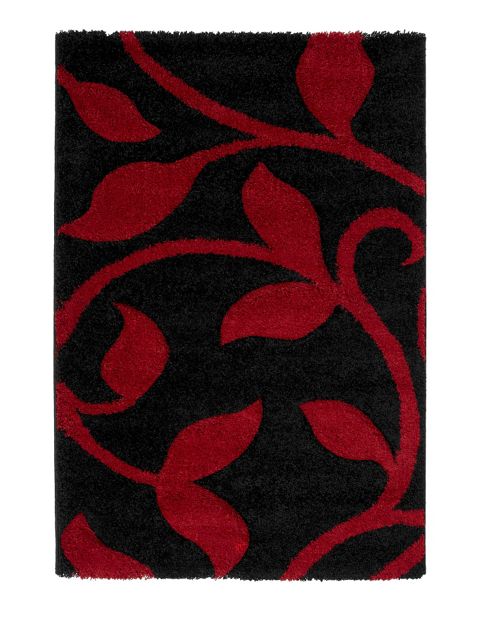 Image of Oriental Carpets & Rugs Fashion Carving 7647 Black/red Rug - 120cm X 170cm