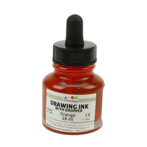 Image of Drawing Ink Orange 28 Ml Dropper Top