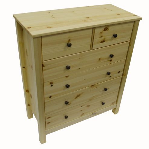 Image of Solid Wood - 6 Drawer Storage Bedside Cabinet - Natural