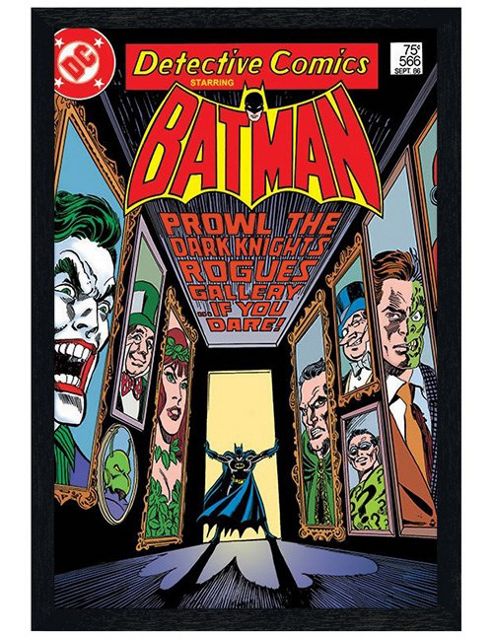 Image of Batman Black Wooden Framed The Dark Knight's Rogues Gallery Poster