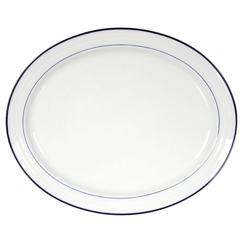 Image of Tesco Porcelain Blue Band Serving Platter