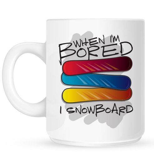 Image of When I'm Bored I Snowboard 10oz Ceramic Mug