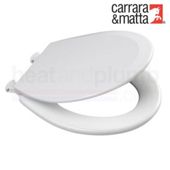 Carrara and Matta Proseat Smartlift Moulded Wood Toilet Seat, White, Plastic Hinges