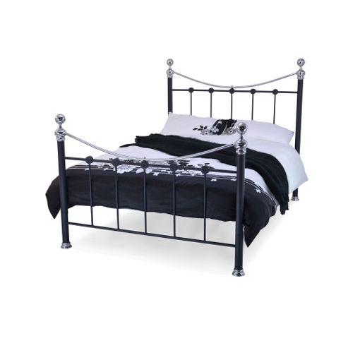 Image of Cambridge Matte Black, White & Chrome Bedframe - Single 3ft