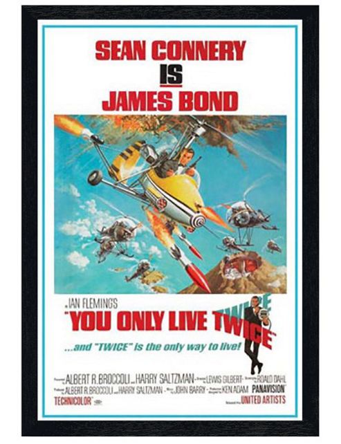 Image of James Bond Sean Connery Is Black Wooden Framed You Only Live Twice Poster