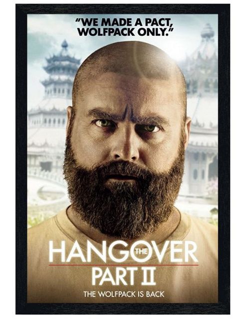 Image of The Hangover Part Ii Black Wooden Framed Wolfpack Only Poster