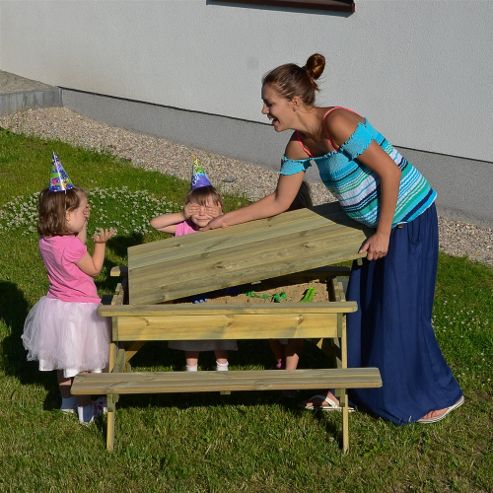 Image of Kids Sandpit Picnic Table. Seats 4-6 Children