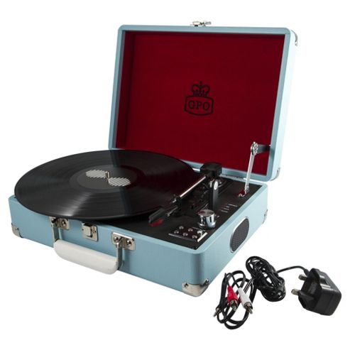 Image of Gpo Attache Suitcase Turntable, Blue