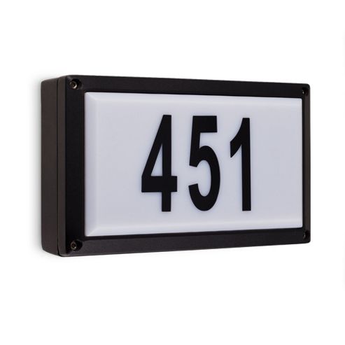 Image of Irwell Ip44 House Door Number Wall Light With Self Adhesive Numbers