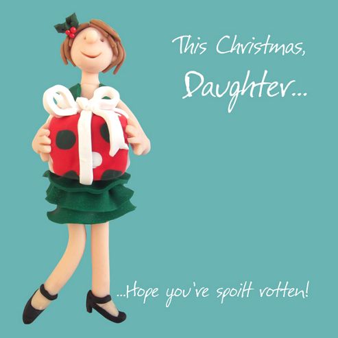 Image of Holy Mackerel Happy Christmas Daughter. Hope Your Spoilt Rotten Greetings Card