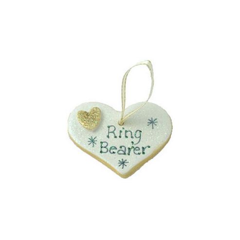 Image of Ring Bearer Gold Sparkle Heart Wedding Keepsake