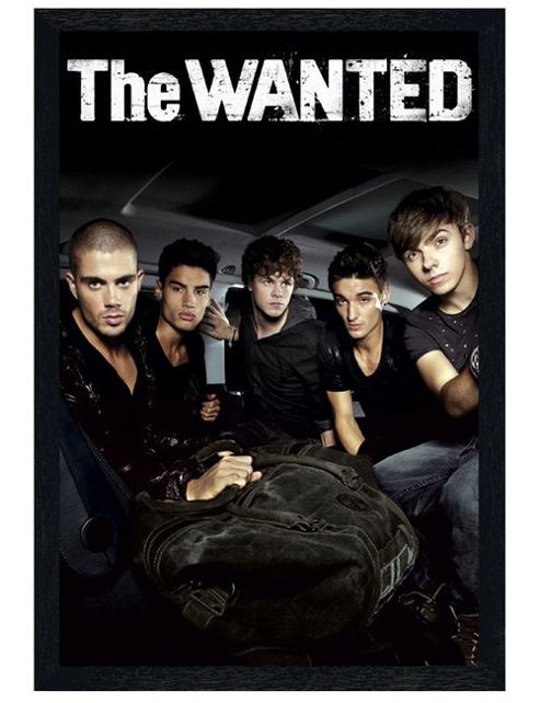 Image of The Wanted Black Wooden Framed Lads In A Limo Poster