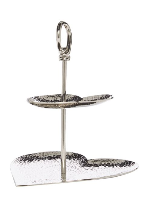 Image of Beaten Metal Heart Cake Stand