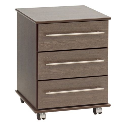 Image of Ideal Furniture New York 3 Drawer Bedside Table - Wenge